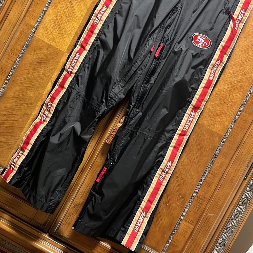 NFL Team Apparel San Francisco 49ers Workout/Sweatpants zipper down & up and off - Picture 4 of 13